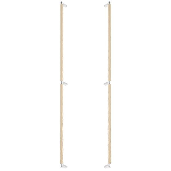 Emtek - Glass Shower Door Back to Back, Select Appliance Pull 36 Inch C-C, Rectangular Stem, Knurled Bar