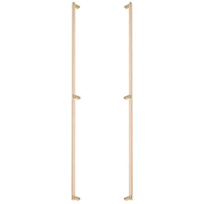 Emtek - Glass Shower Door Back to Back, Select Appliance Pull 36 Inch C-C, Rectangular Stem, Knurled Bar