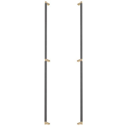 Emtek - Glass Shower Door Back to Back, Select Appliance Pull 36 Inch C-C, Rectangular Stem, Knurled Bar