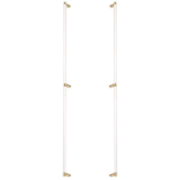 Emtek - Glass Shower Door Back to Back, Select Appliance Pull 36 Inch C-C, Rectangular Stem, Knurled Bar