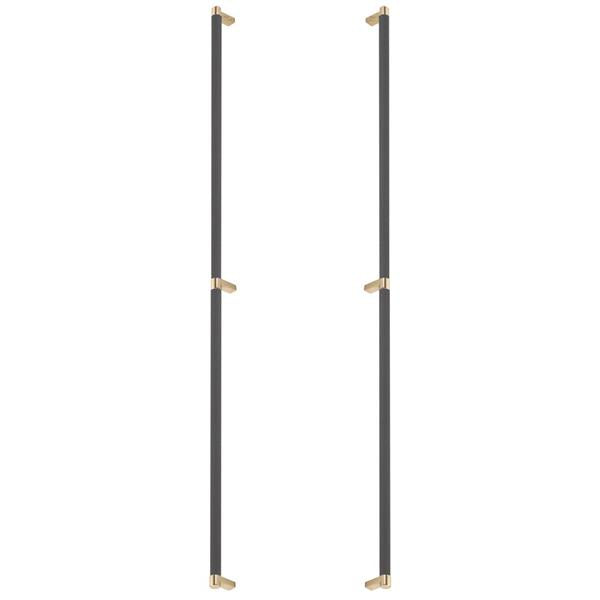 Emtek - Glass Shower Door Back to Back, Select Appliance Pull 36 Inch C-C, Rectangular Stem, Knurled Bar