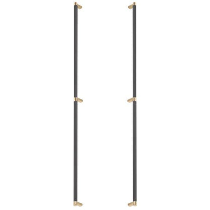 Emtek - Glass Shower Door Back to Back, Select Appliance Pull 36 Inch C-C, Rectangular Stem, Knurled Bar