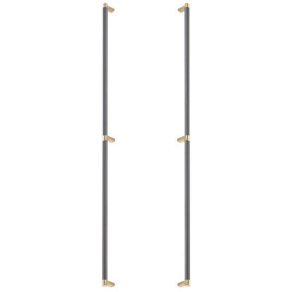 Emtek - Glass Shower Door Back to Back, Select Appliance Pull 36 Inch C-C, Rectangular Stem, Smooth Bar