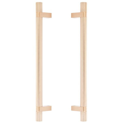 Emtek - Back to Back, Select Bar Appliance Pull 12 Inch C-C, Rectangular Bar Stem, Knurled Bar
