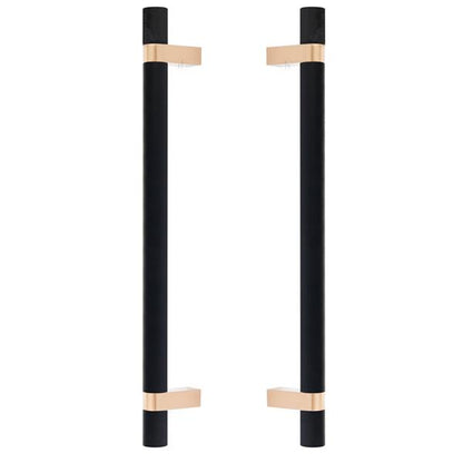 Emtek - Back to Back, Select Bar Appliance Pull 12 Inch C-C, Rectangular Bar Stem, Knurled Bar