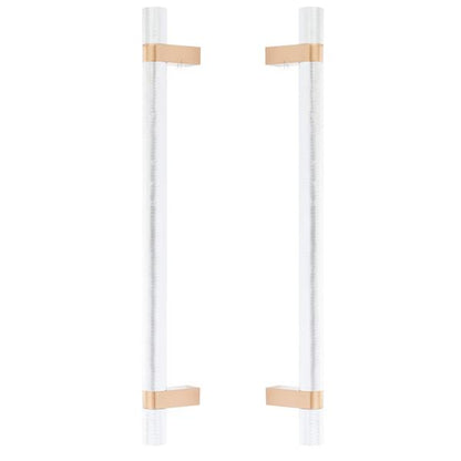 Emtek - Back to Back, Select Bar Appliance Pull 12 Inch C-C, Rectangular Bar Stem, Knurled Bar