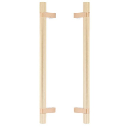 Emtek - Back to Back, Select Bar Appliance Pull 12 Inch C-C, Rectangular Bar Stem, Knurled Bar
