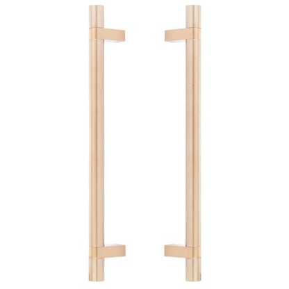 Emtek - Glass Shower Door Back to Back, Select Bar Appliance Pull 12 Inch C-C, Rectangular Bar Stem, Smooth Bar