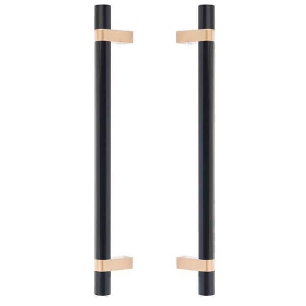 Emtek - Back to Back, Select Bar Appliance Pull 12 Inch C-C, Rectangular Bar Stem, Smooth Bar