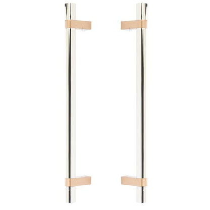 Emtek - Back to Back, Select Bar Appliance Pull 12 Inch C-C, Rectangular Bar Stem, Smooth Bar