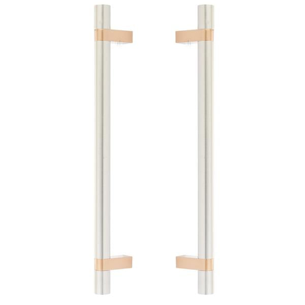 Emtek - Back to Back, Select Bar Appliance Pull 12 Inch C-C, Rectangular Bar Stem, Smooth Bar