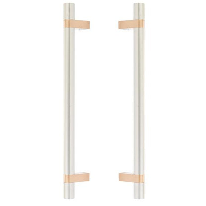Emtek - Back to Back, Select Bar Appliance Pull 12 Inch C-C, Rectangular Bar Stem, Smooth Bar