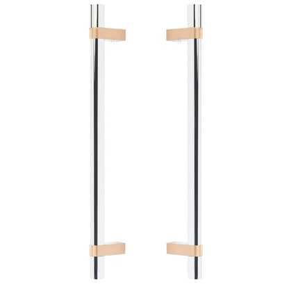 Emtek - Back to Back, Select Bar Appliance Pull 12 Inch C-C, Rectangular Bar Stem, Smooth Bar