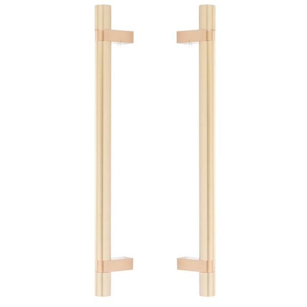 Emtek - Back to Back, Select Bar Appliance Pull 12 Inch C-C, Rectangular Bar Stem, Smooth Bar