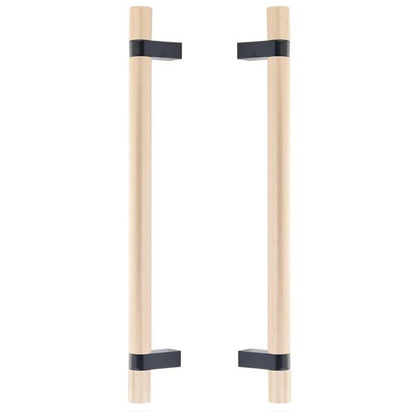 Emtek - Back to Back, Select Bar Appliance Pull 12 Inch C-C, Rectangular Bar Stem, Knurled Bar