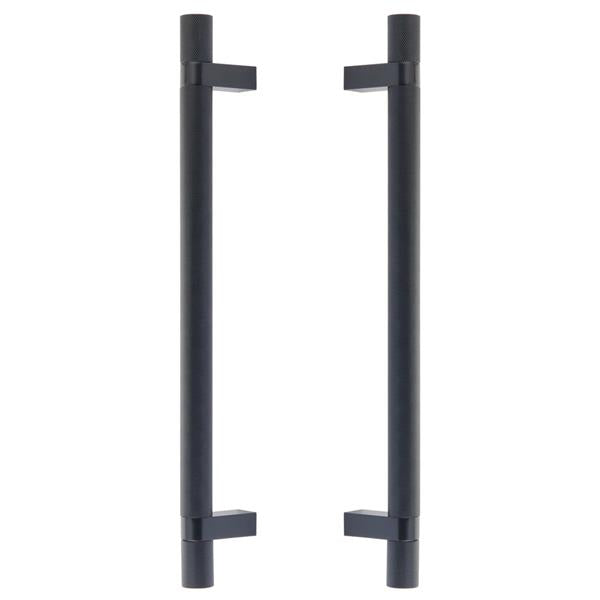 Emtek - Back to Back, Select Bar Appliance Pull 12 Inch C-C, Rectangular Bar Stem, Knurled Bar