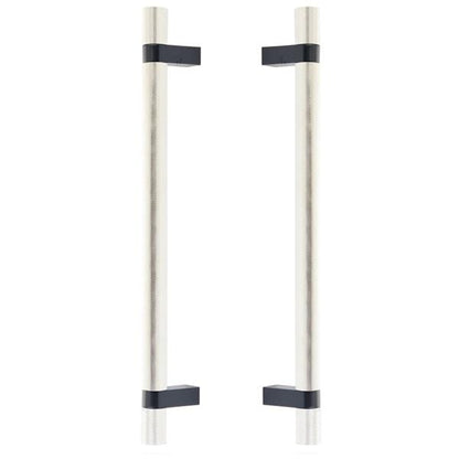 Emtek - Back to Back, Select Bar Appliance Pull 12 Inch C-C, Rectangular Bar Stem, Knurled Bar