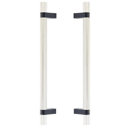 Emtek - Back to Back, Select Bar Appliance Pull 12 Inch C-C, Rectangular Bar Stem, Knurled Bar