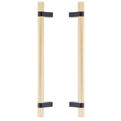 Emtek - Glass Shower Door Back to Back, Select Bar Appliance Pull 12 Inch C-C, Rectangular Bar Stem, Knurled Bar