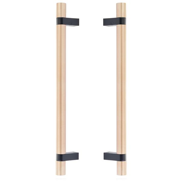 Emtek - Back to Back, Select Bar Appliance Pull 12 Inch C-C, Rectangular Bar Stem, Smooth Bar