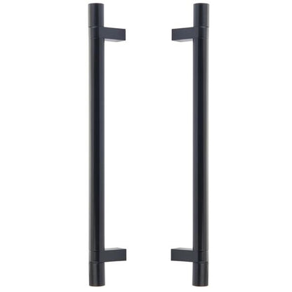Emtek - Glass Shower Door Back to Back, Select Bar Appliance Pull 12 Inch C-C, Rectangular Bar Stem, Smooth Bar
