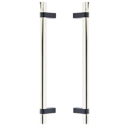 Emtek - Back to Back, Select Bar Appliance Pull 12 Inch C-C, Rectangular Bar Stem, Smooth Bar
