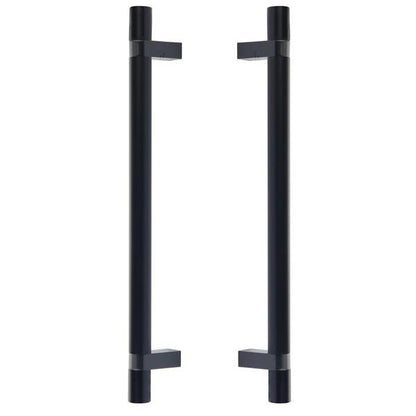 Emtek - Back to Back, Select Bar Appliance Pull 12 Inch C-C, Rectangular Bar Stem, Smooth Bar