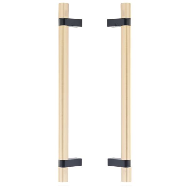 Emtek - Back to Back, Select Bar Appliance Pull 12 Inch C-C, Rectangular Bar Stem, Smooth Bar