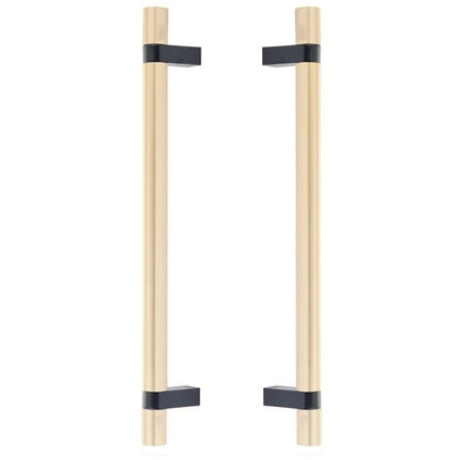 Emtek - Back to Back, Select Bar Appliance Pull 12 Inch C-C, Rectangular Bar Stem, Smooth Bar