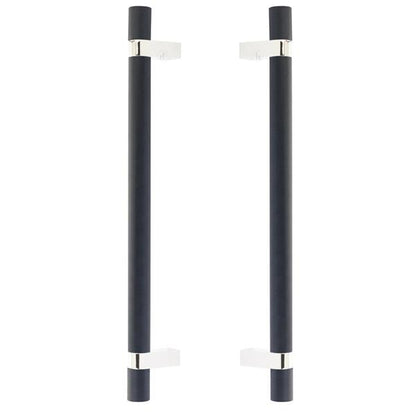 Emtek - Back to Back, Select Bar Appliance Pull 12 Inch C-C, Rectangular Bar Stem, Knurled Bar