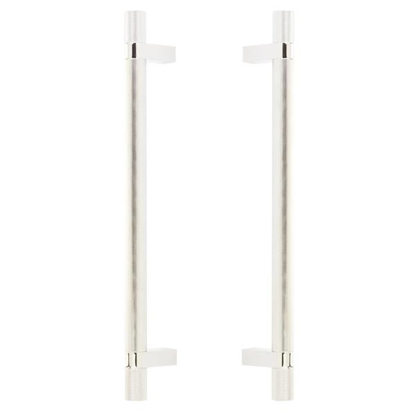 Emtek - Back to Back, Select Bar Appliance Pull 12 Inch C-C, Rectangular Bar Stem, Knurled Bar
