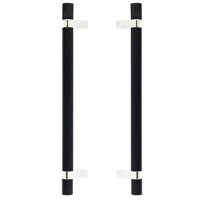 Emtek - Back to Back, Select Bar Appliance Pull 12 Inch C-C, Rectangular Bar Stem, Knurled Bar