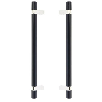 Emtek - Back to Back, Select Bar Appliance Pull 12 Inch C-C, Rectangular Bar Stem, Smooth Bar