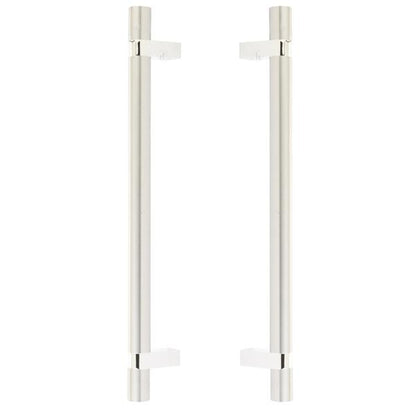 Emtek - Glass Shower Door Back to Back, Select Bar Appliance Pull 12 Inch C-C, Rectangular Bar Stem, Smooth Bar