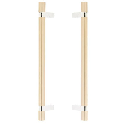 Emtek - Glass Shower Door Back to Back, Select Bar Appliance Pull 12 Inch C-C, Rectangular Bar Stem, Smooth Bar