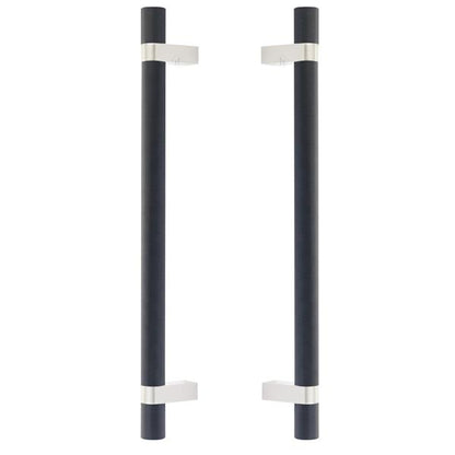 Emtek - Back to Back, Select Bar Appliance Pull 12 Inch C-C, Rectangular Bar Stem, Knurled Bar