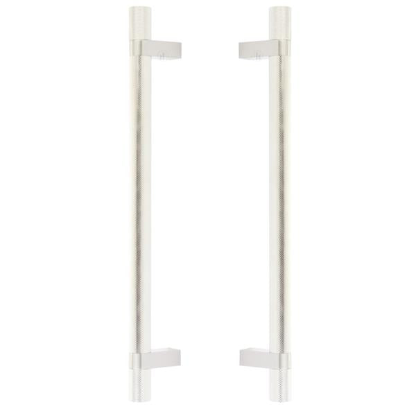 Emtek - Back to Back, Select Bar Appliance Pull 12 Inch C-C, Rectangular Bar Stem, Knurled Bar