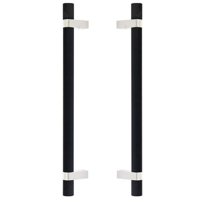 Emtek - Back to Back, Select Bar Appliance Pull 12 Inch C-C, Rectangular Bar Stem, Knurled Bar