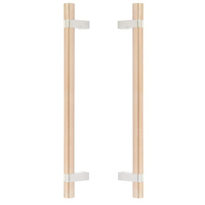 Emtek - Back to Back, Select Bar Appliance Pull 12 Inch C-C, Rectangular Bar Stem, Smooth Bar
