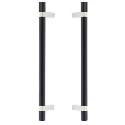 Emtek - Back to Back, Select Bar Appliance Pull 12 Inch C-C, Rectangular Bar Stem, Smooth Bar