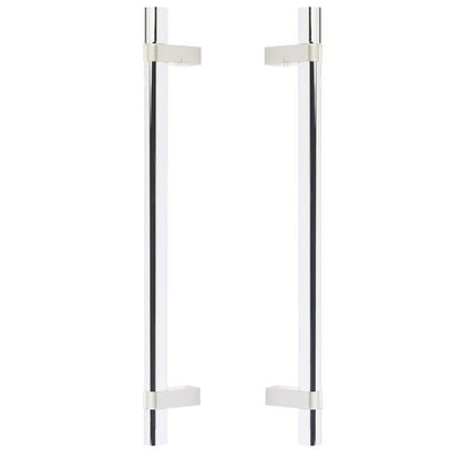 Emtek - Back to Back, Select Bar Appliance Pull 12 Inch C-C, Rectangular Bar Stem, Smooth Bar