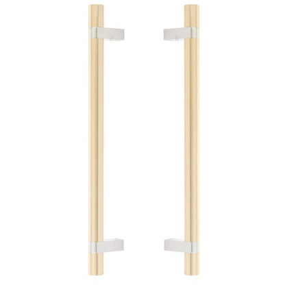Emtek - Back to Back, Select Bar Appliance Pull 12 Inch C-C, Rectangular Bar Stem, Smooth Bar