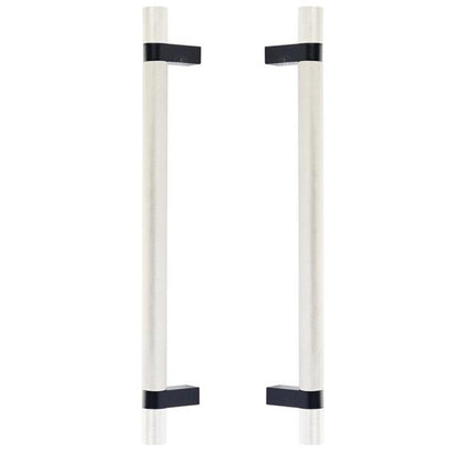 Emtek - Back to Back, Select Bar Appliance Pull 12 Inch C-C, Rectangular Bar Stem, Knurled Bar