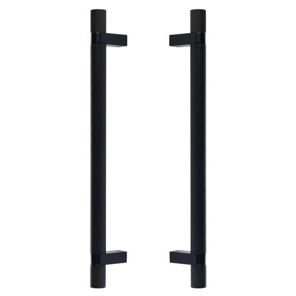 Emtek - Back to Back, Select Bar Appliance Pull 12 Inch C-C, Rectangular Bar Stem, Knurled Bar