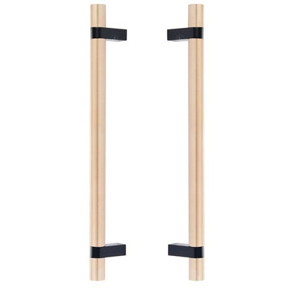 Emtek - Glass Shower Door Back to Back, Select Bar Appliance Pull 12 Inch C-C, Rectangular Bar Stem, Smooth Bar