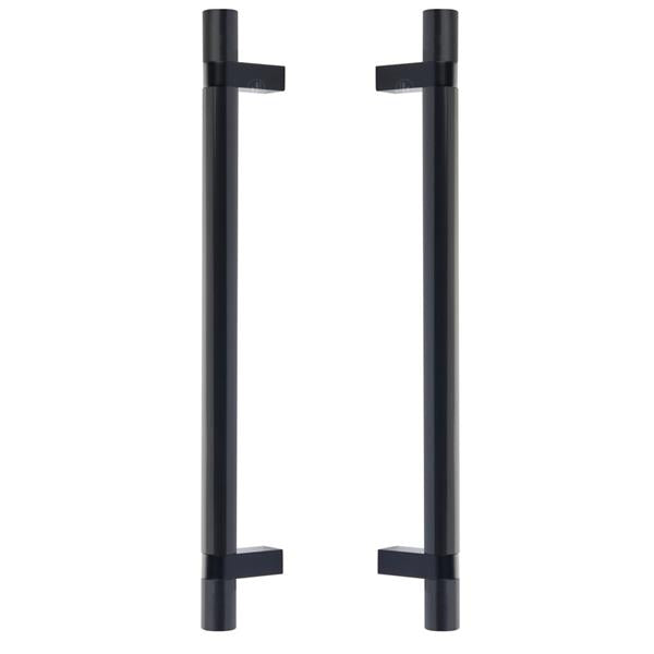 Emtek - Back to Back, Select Bar Appliance Pull 12 Inch C-C, Rectangular Bar Stem, Smooth Bar