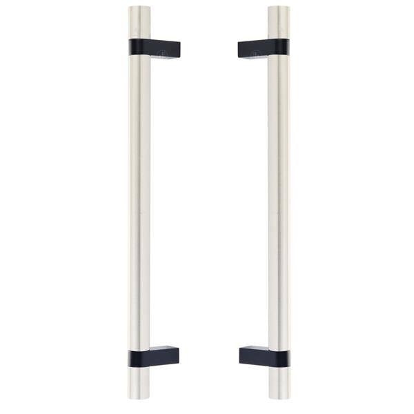 Emtek - Back to Back, Select Bar Appliance Pull 12 Inch C-C, Rectangular Bar Stem, Smooth Bar