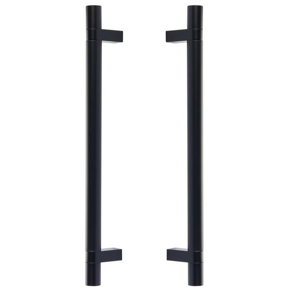 Emtek - Glass Shower Door Back to Back, Select Bar Appliance Pull 12 Inch C-C, Rectangular Bar Stem, Smooth Bar