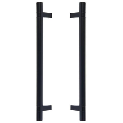 Emtek - Glass Shower Door Back to Back, Select Bar Appliance Pull 12 Inch C-C, Rectangular Bar Stem, Smooth Bar