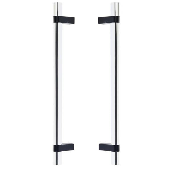 Emtek - Back to Back, Select Bar Appliance Pull 12 Inch C-C, Rectangular Bar Stem, Smooth Bar